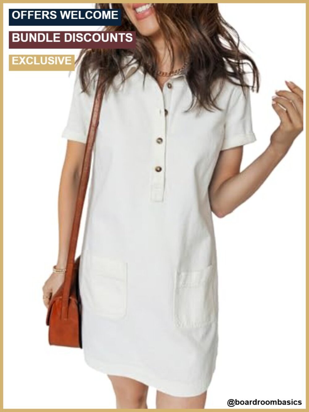 Womens Casual Denim Dress A Line Mini Jean Dress with Pockets